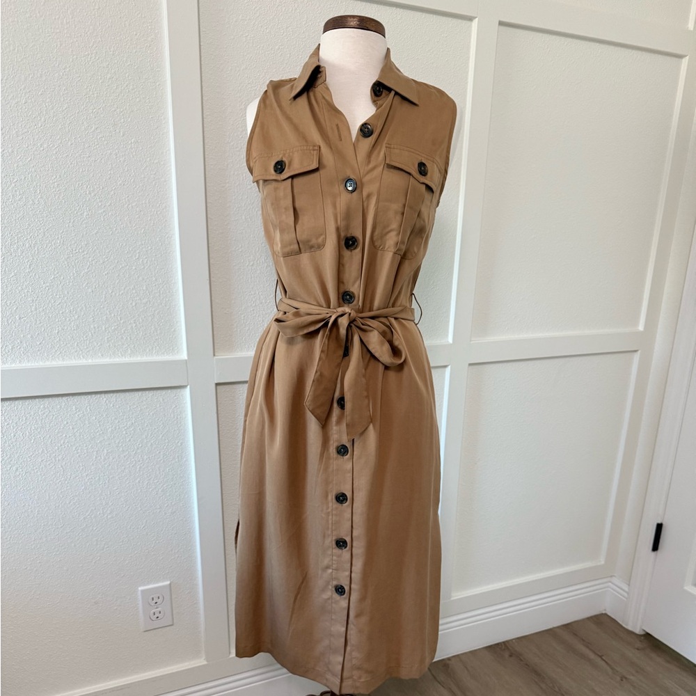 Banana Republic Khaki Midi Dress.